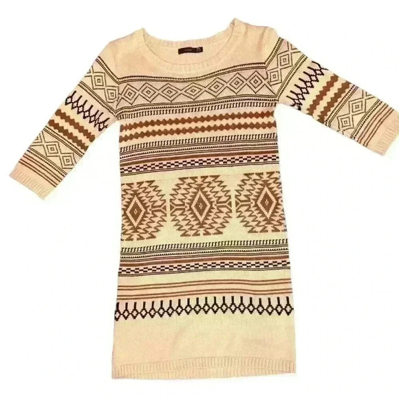 THML sweater dress 3/4 sleeve Southwestern Aztec Size Small EXC CON - Picture 1 of 6